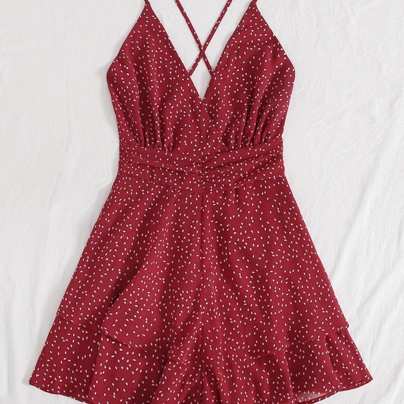 Red dot layered romper - Picture 3 of 3